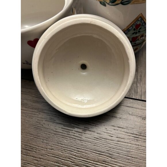 Vintage Thompson Pottery Ceramic Creamer & Sugar Bowl Set Birdhouse Design - Picture 7 of 10